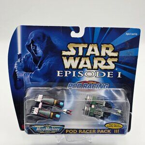 STAR WARS MICRO MACHINES EPISODE 1 POD RACER PACK III 1998 SEALED